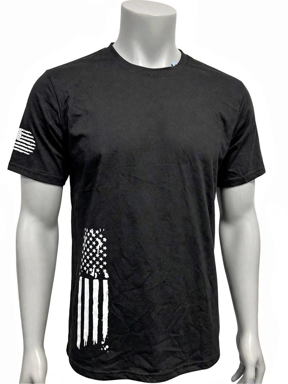 Black American Flag T-Shirt XXXL - Dual Flag Decal - White Flag - 3XL Patrioti